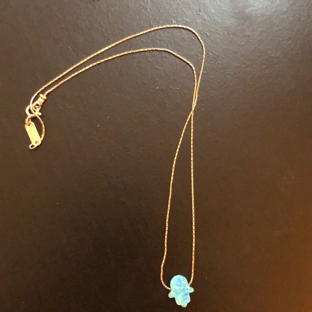 Light Blue Hamsa Necklace